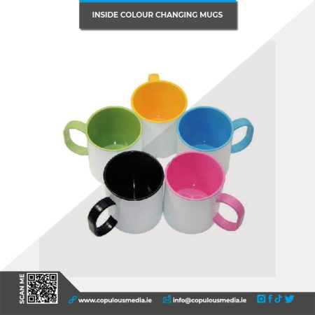 Inside Coloured White Mugs