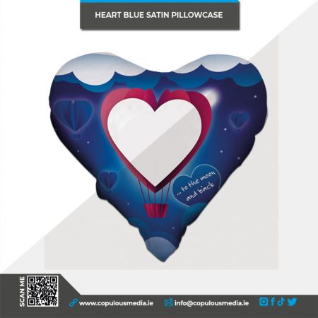 Blue Merry Christmas Heart Shaped Pillowcase